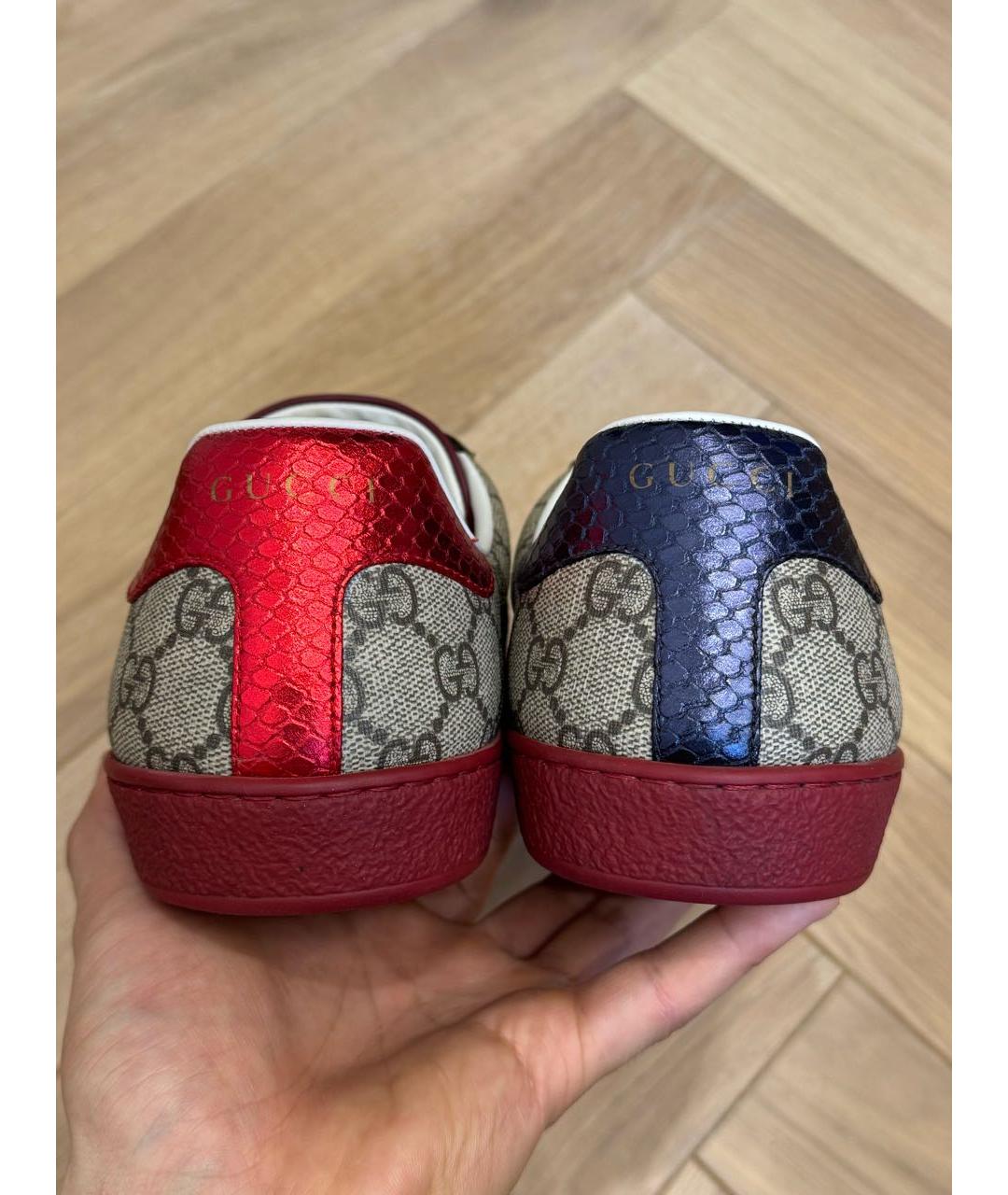 GUCCI Бежевые низкие кроссовки / кеды, фото 4