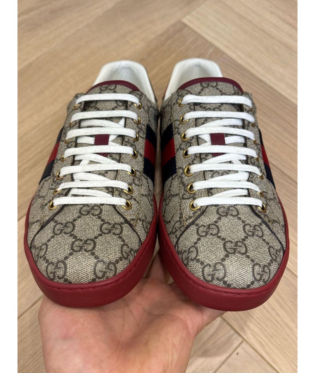 GUCCI Бежевые низкие кроссовки / кеды, фото 3
