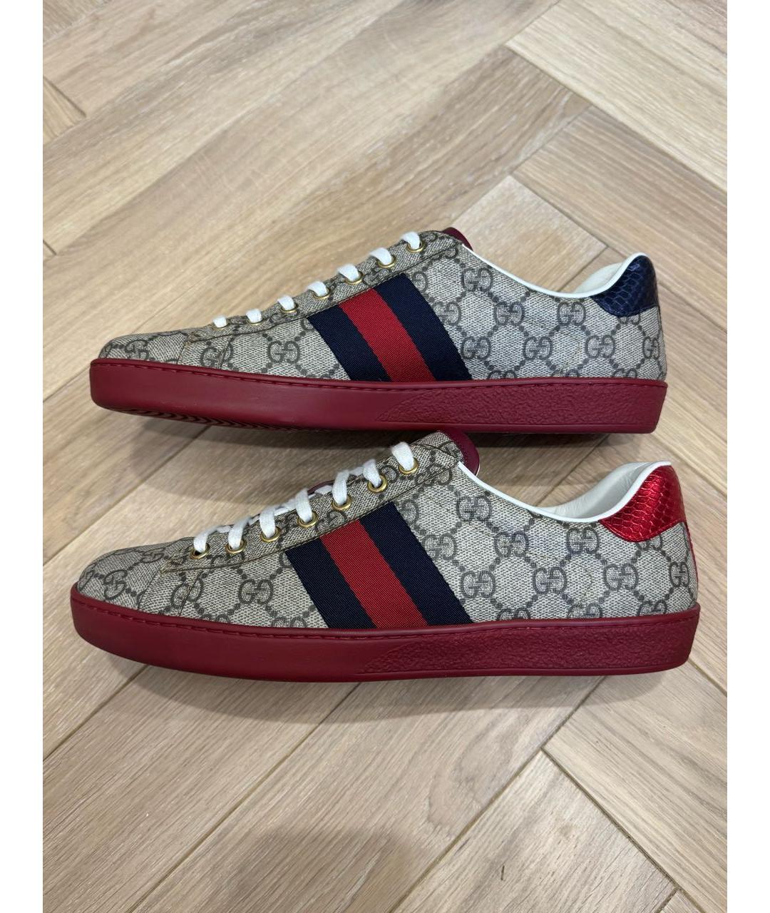 GUCCI Бежевые низкие кроссовки / кеды, фото 2