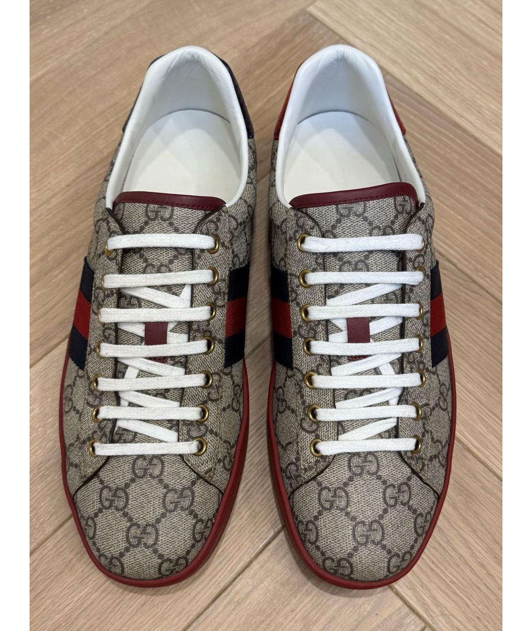 GUCCI Бежевые низкие кроссовки / кеды, фото 5