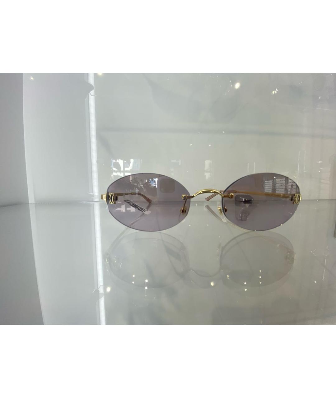 CARTIER Золотые металлические солнцезащитные очки, фото 4