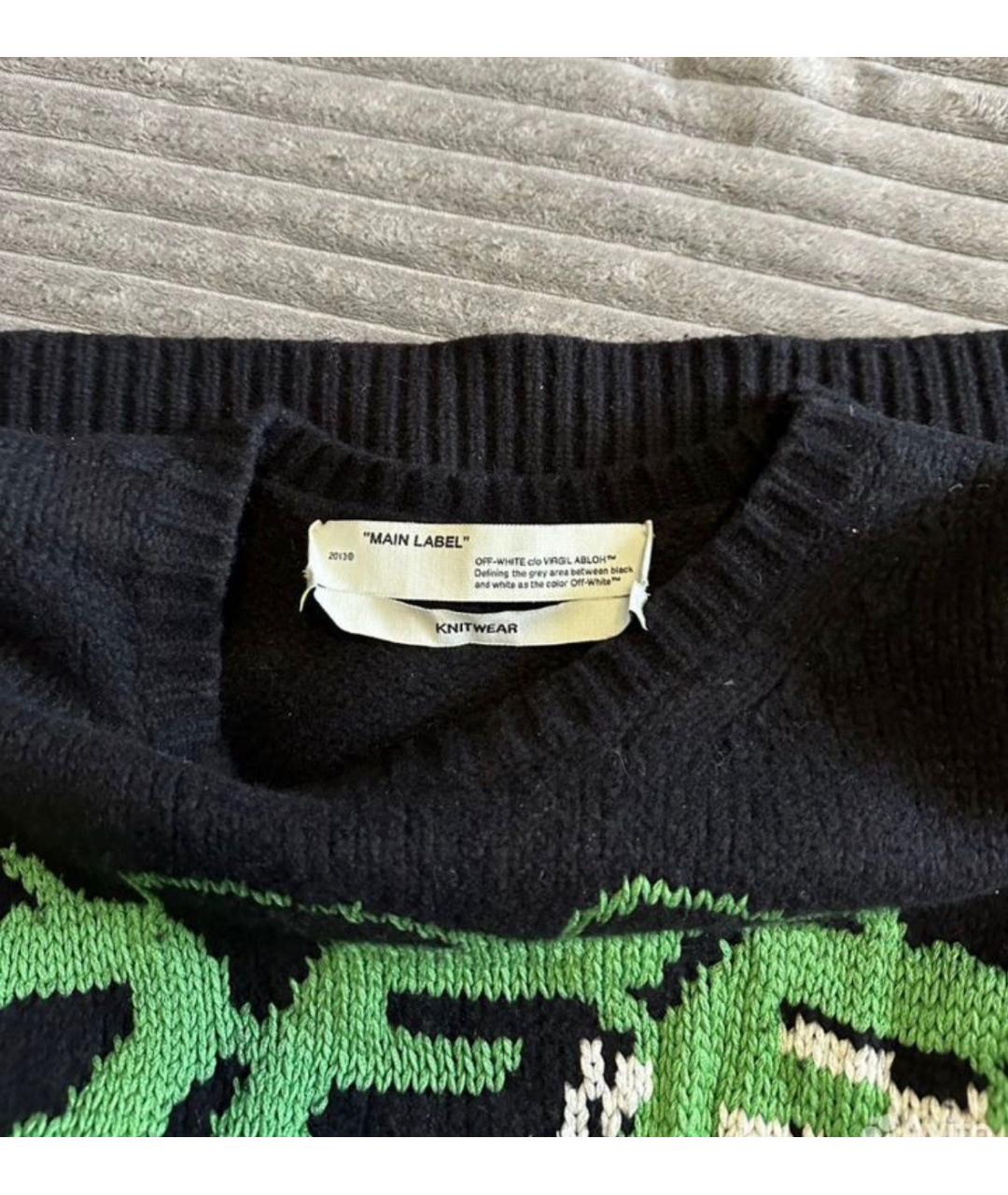 OFF-WHITE Черный шерстяной джемпер / свитер, фото 3