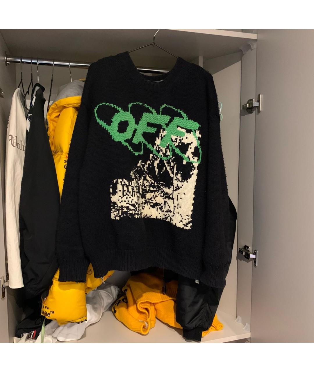 OFF-WHITE Черный шерстяной джемпер / свитер, фото 5