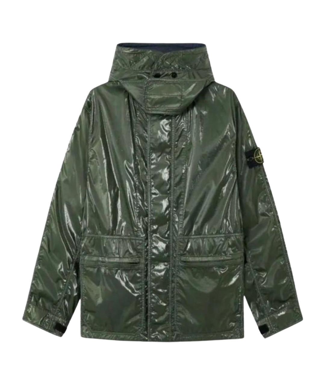 STONE ISLAND Зеленая синтетическая куртка, фото 1