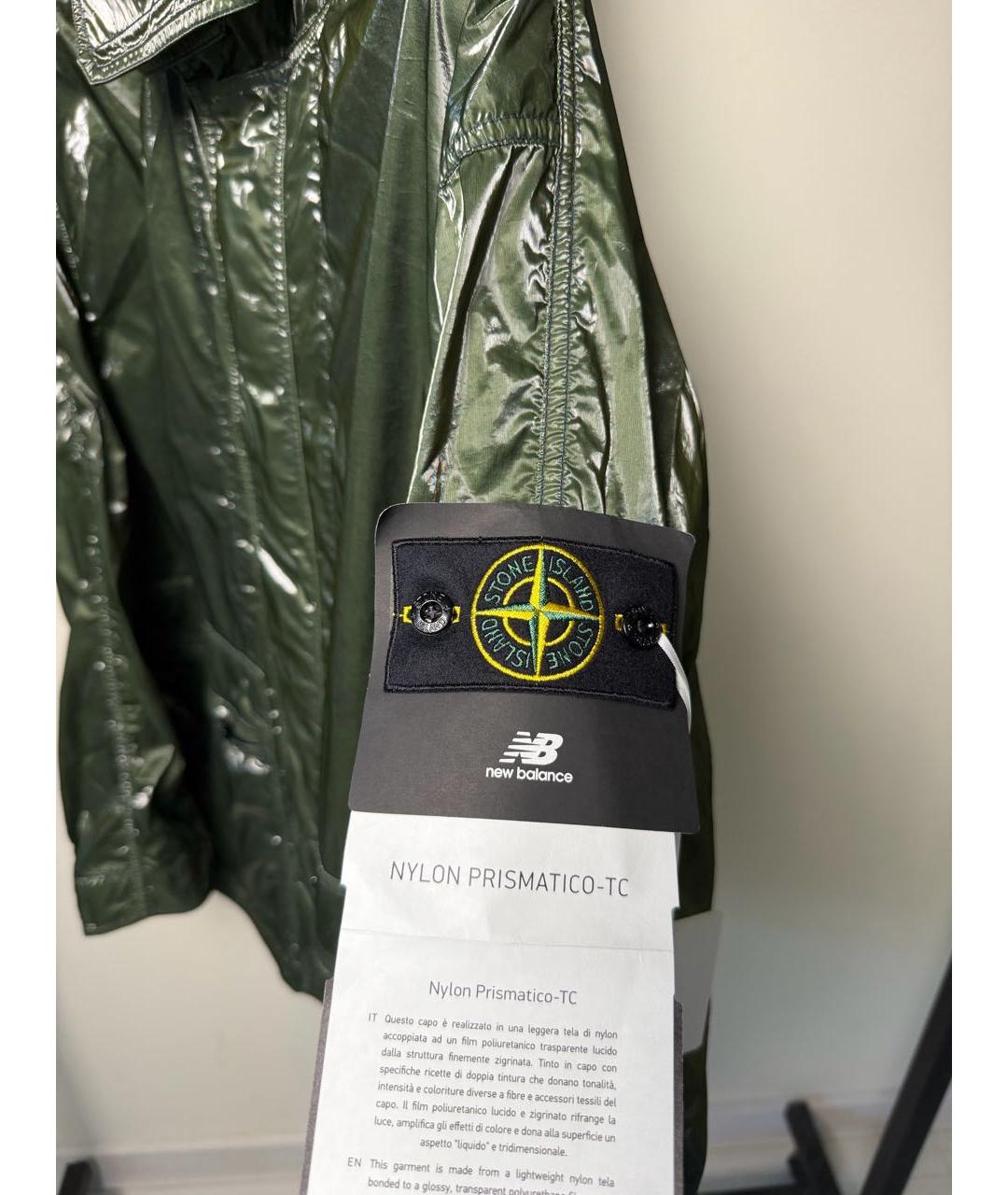 STONE ISLAND Зеленая синтетическая куртка, фото 4