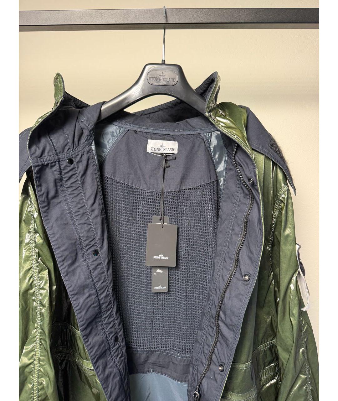 STONE ISLAND Зеленая синтетическая куртка, фото 6