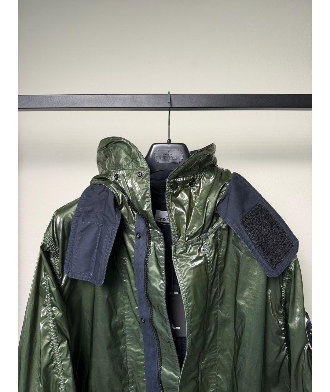 STONE ISLAND Зеленая синтетическая куртка, фото 5