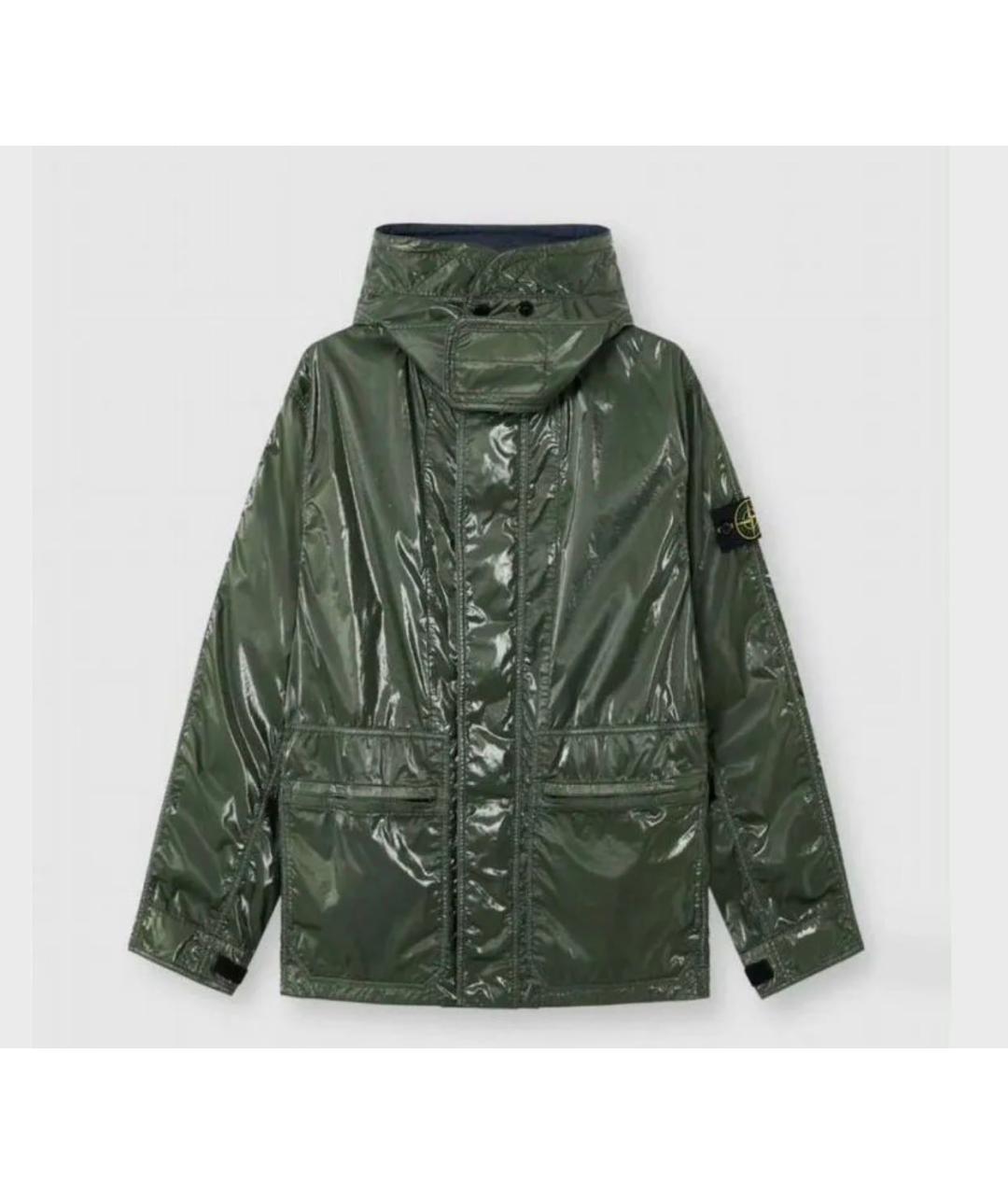 STONE ISLAND Зеленая синтетическая куртка, фото 9