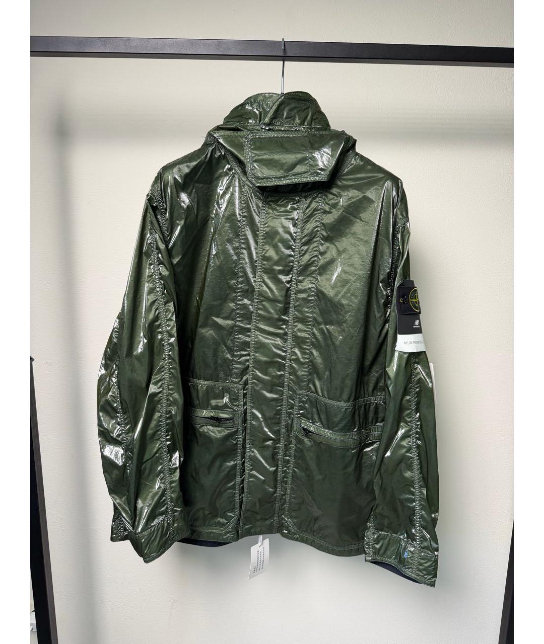 STONE ISLAND Зеленая синтетическая куртка, фото 2
