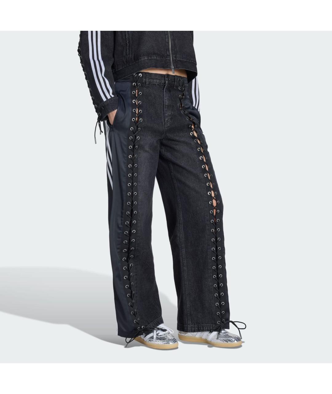 ADIDAS Черные хлопковые брюки широкие, фото 5