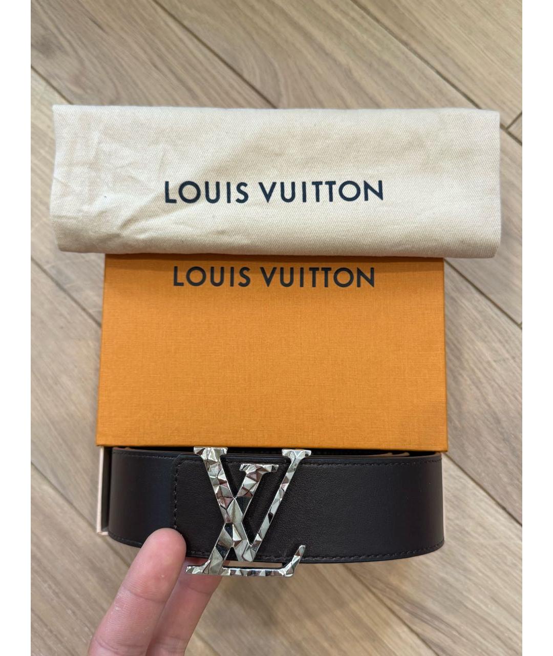 LOUIS VUITTON Темно-синий кожаный ремень, фото 2