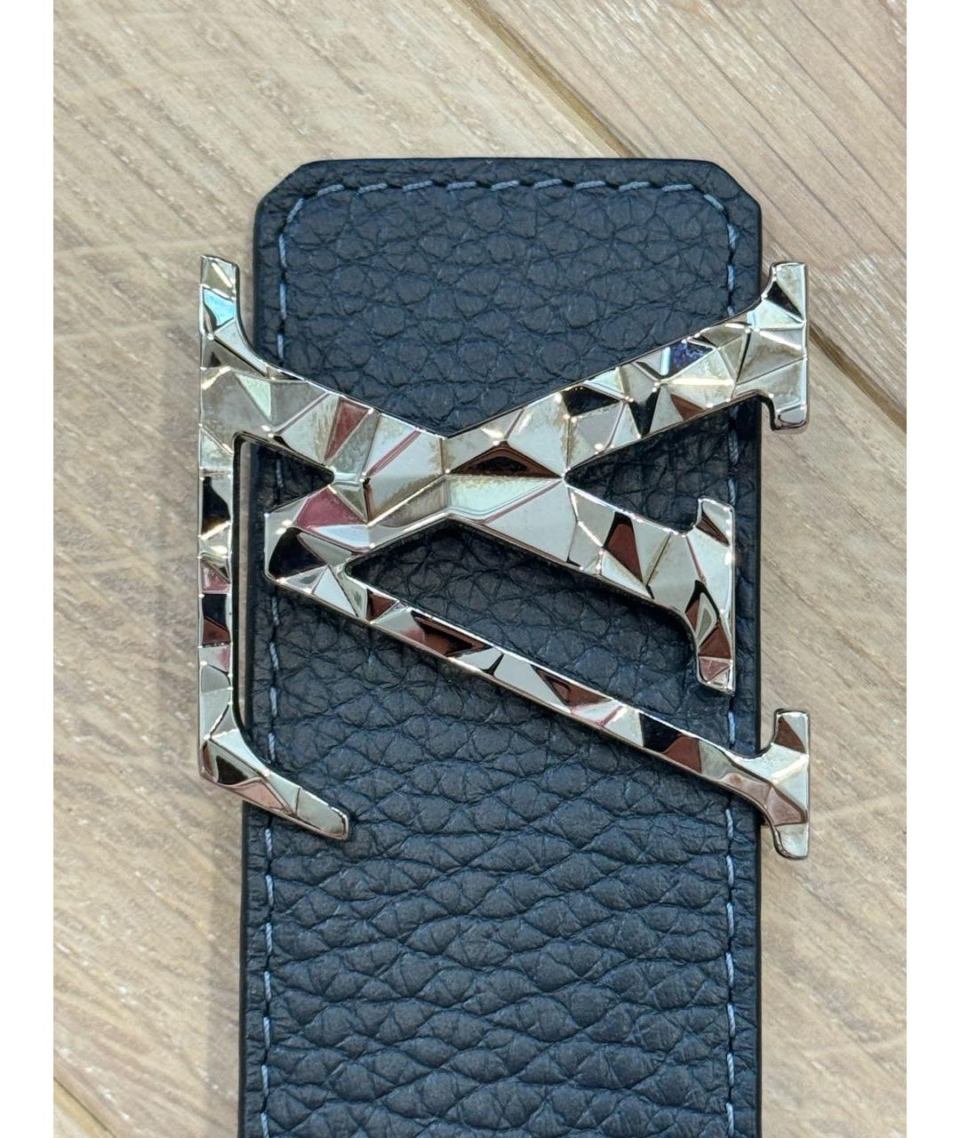 LOUIS VUITTON Темно-синий кожаный ремень, фото 3