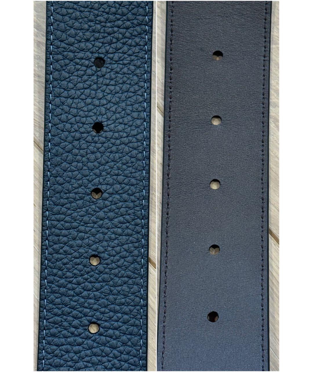 LOUIS VUITTON Темно-синий кожаный ремень, фото 5