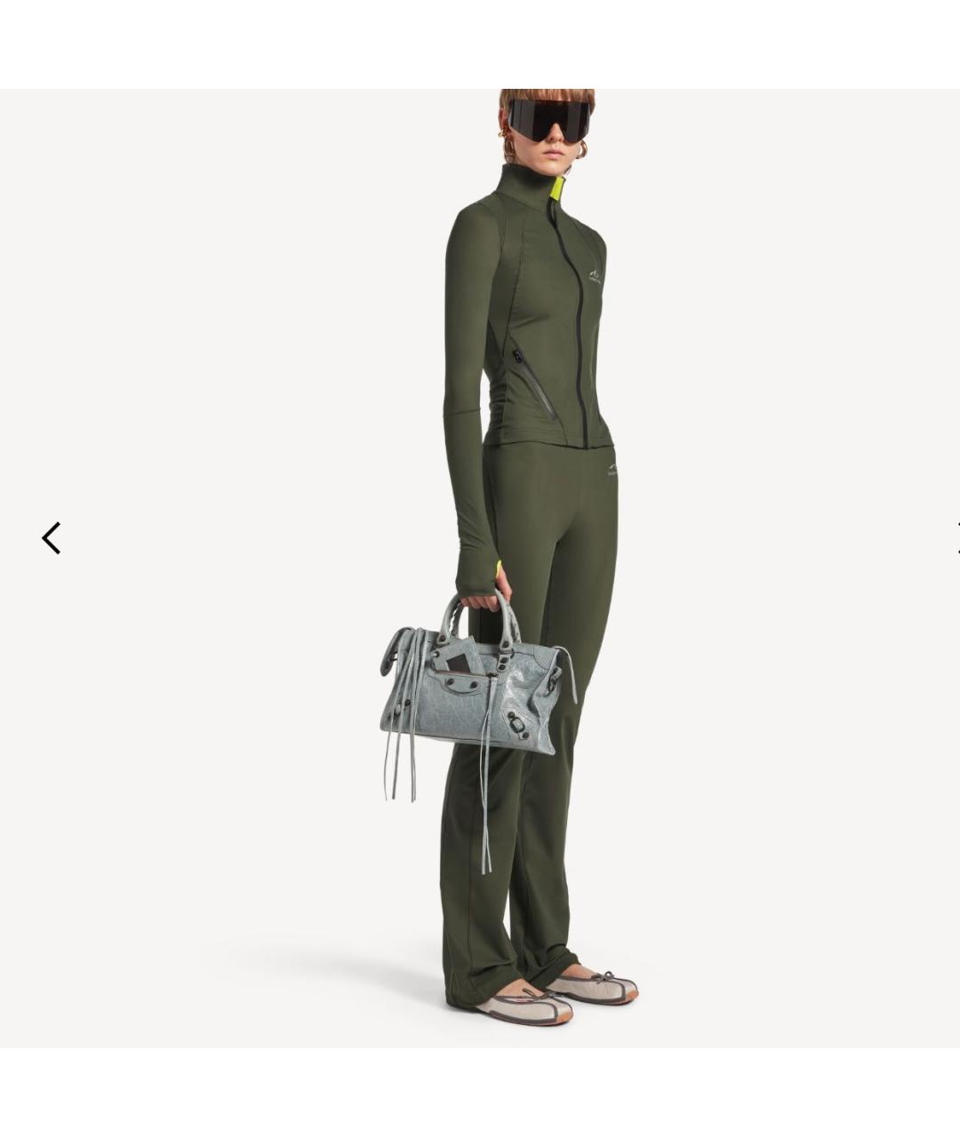 BALENCIAGA Голубая кожаная сумка тоут, фото 4