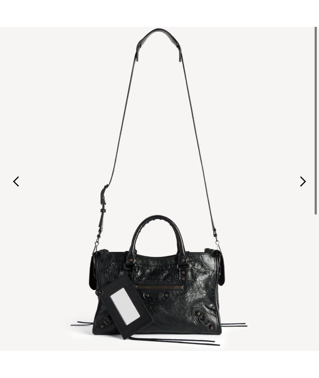 BALENCIAGA Черная кожаная сумка тоут, фото 2