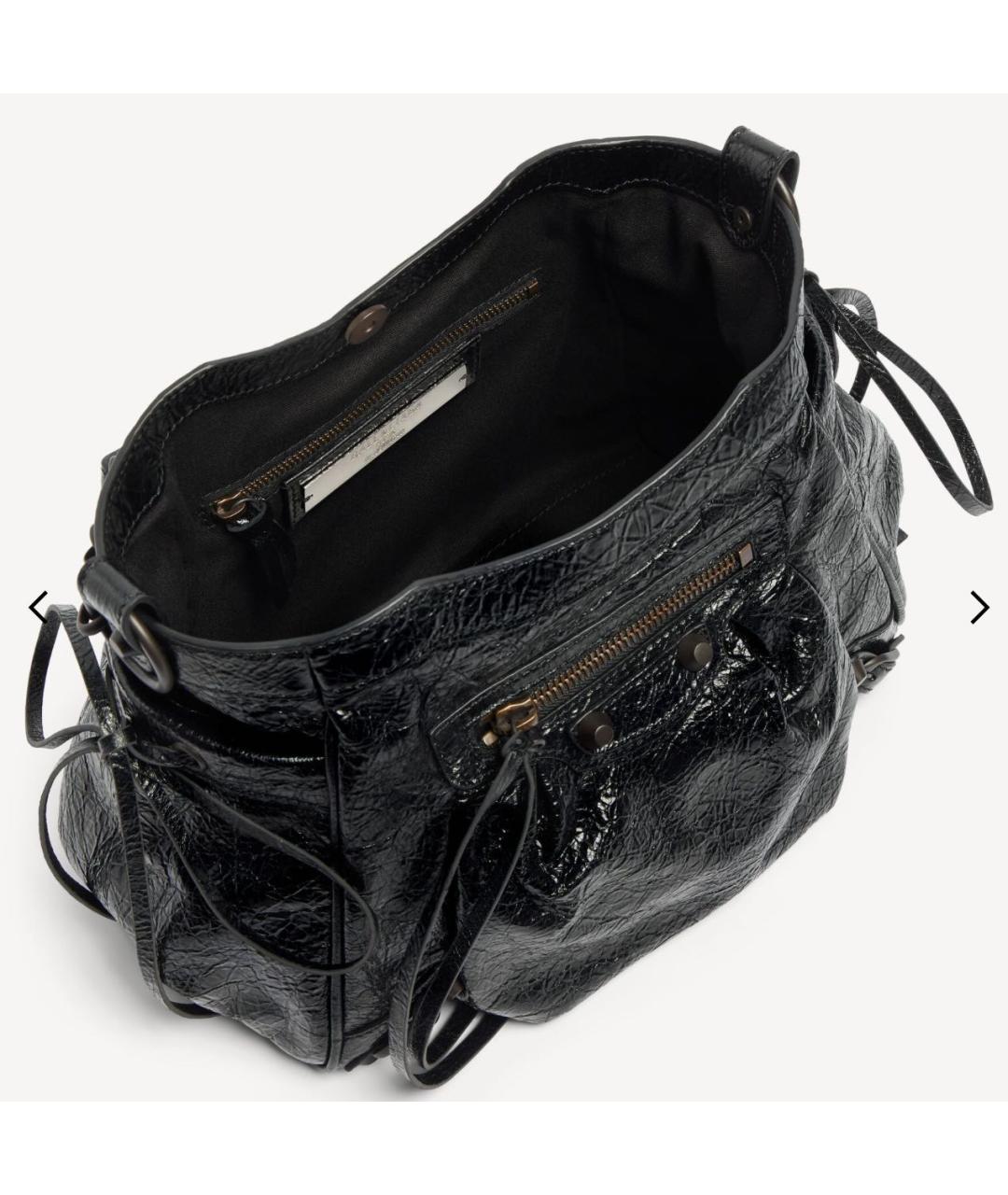 BALENCIAGA Черная кожаная сумка тоут, фото 4