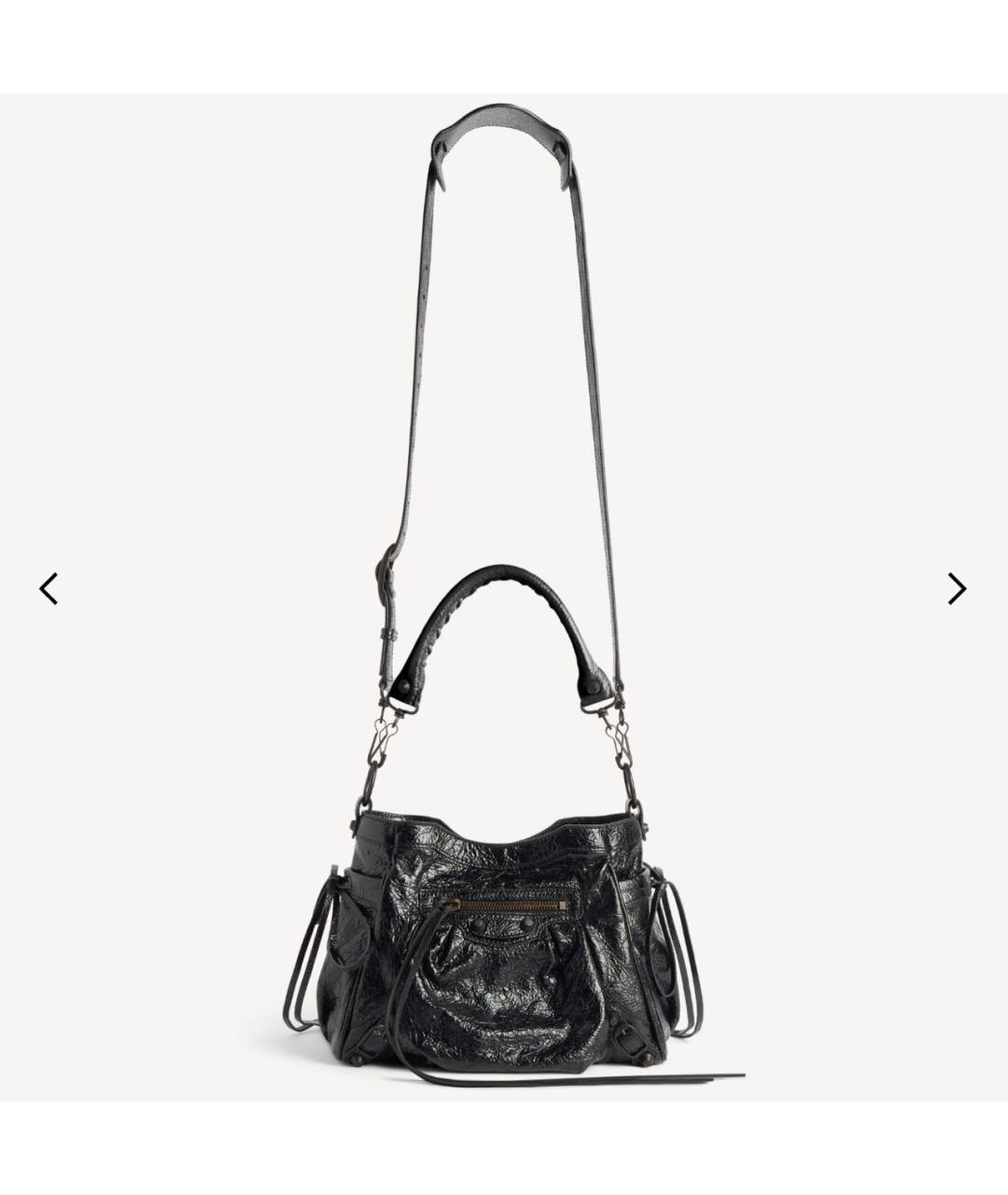 BALENCIAGA Черная кожаная сумка тоут, фото 3