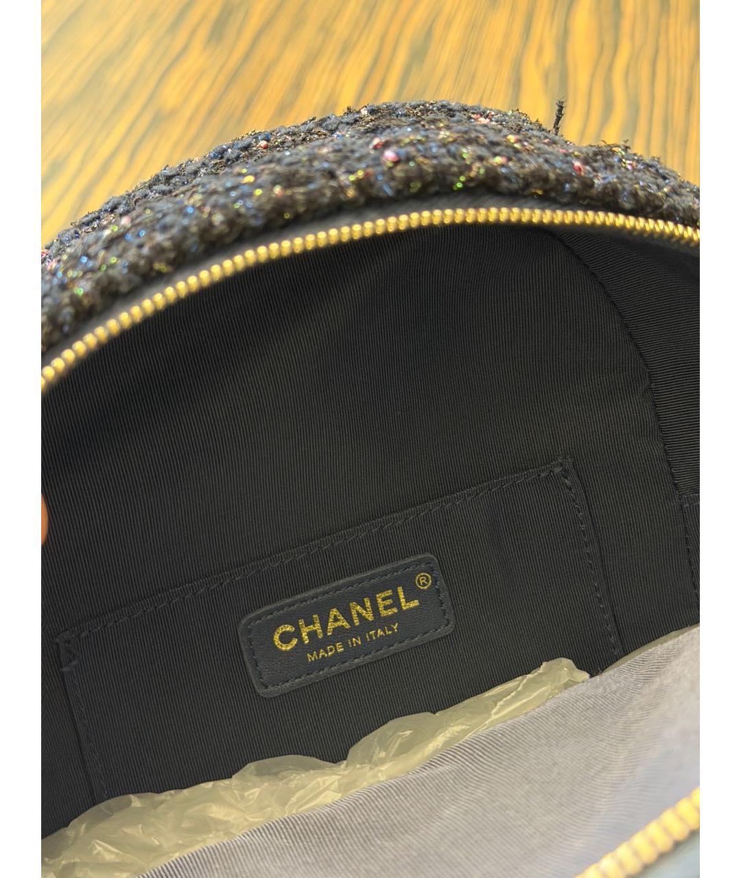 CHANEL Темно-синий твидовый рюкзак, фото 4