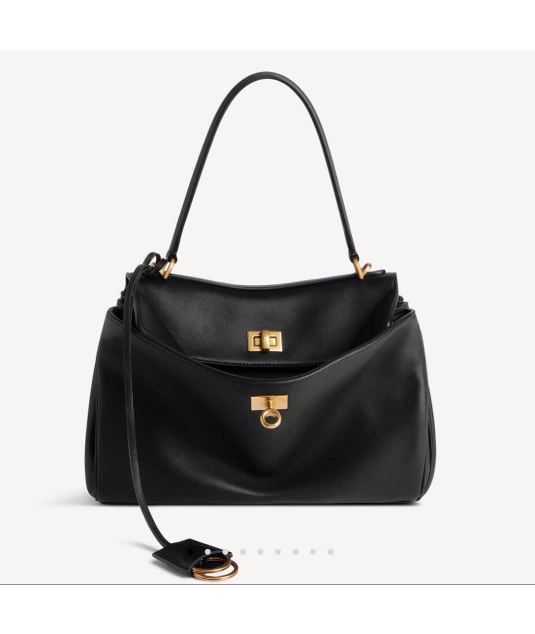 BALENCIAGA Черная кожаная сумка тоут, фото 5