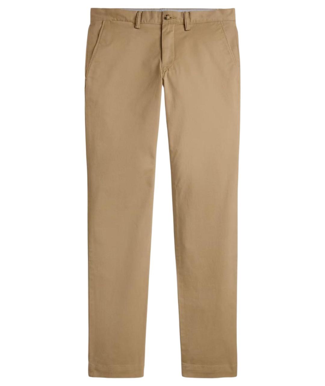 POLO RALPH LAUREN Бежевые хлопковые прямые брюки, фото 1