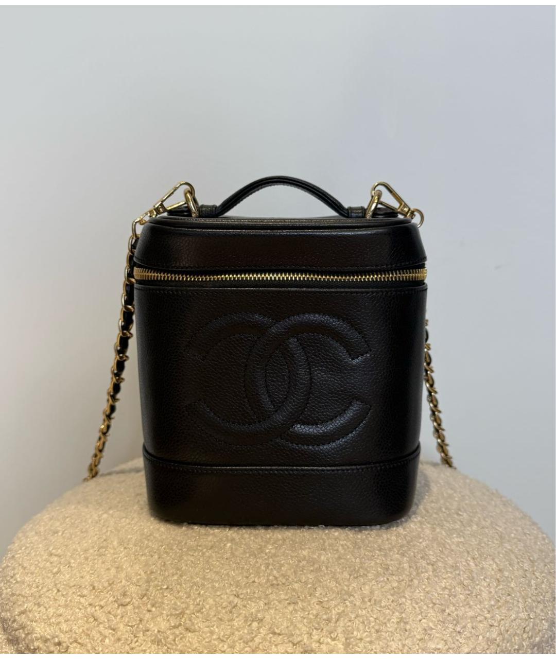 CHANEL Черная сумка через плечо из искусственной кожи, фото 9