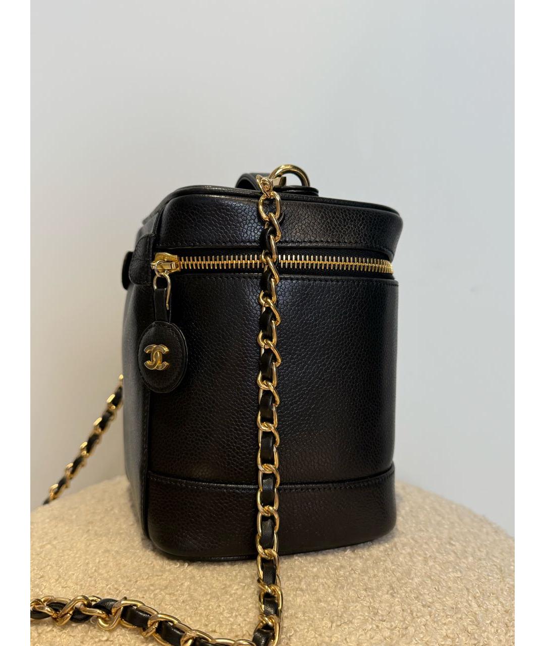 CHANEL Черная сумка через плечо из искусственной кожи, фото 5