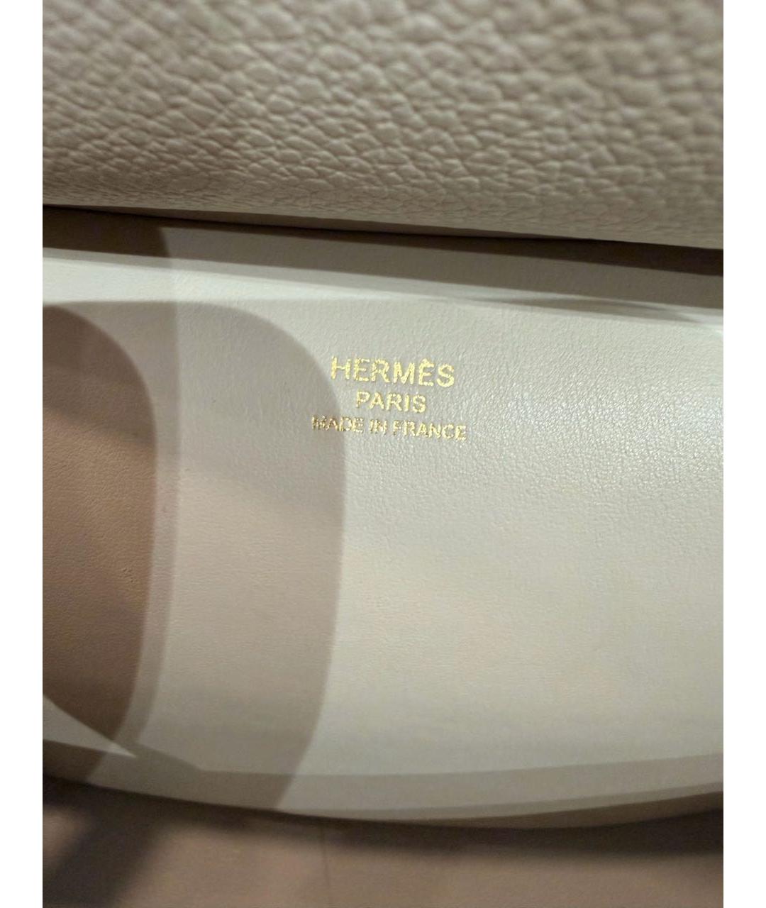 HERMES Бежевая кожаная сумка через плечо, фото 4