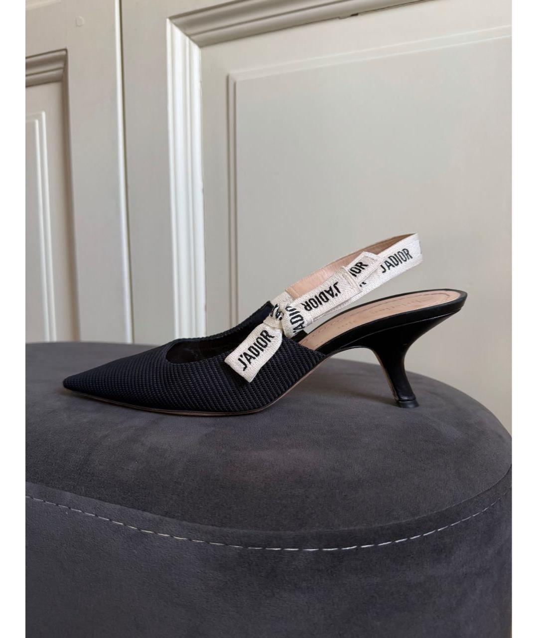 CHRISTIAN DIOR Черные текстильные туфли, фото 5