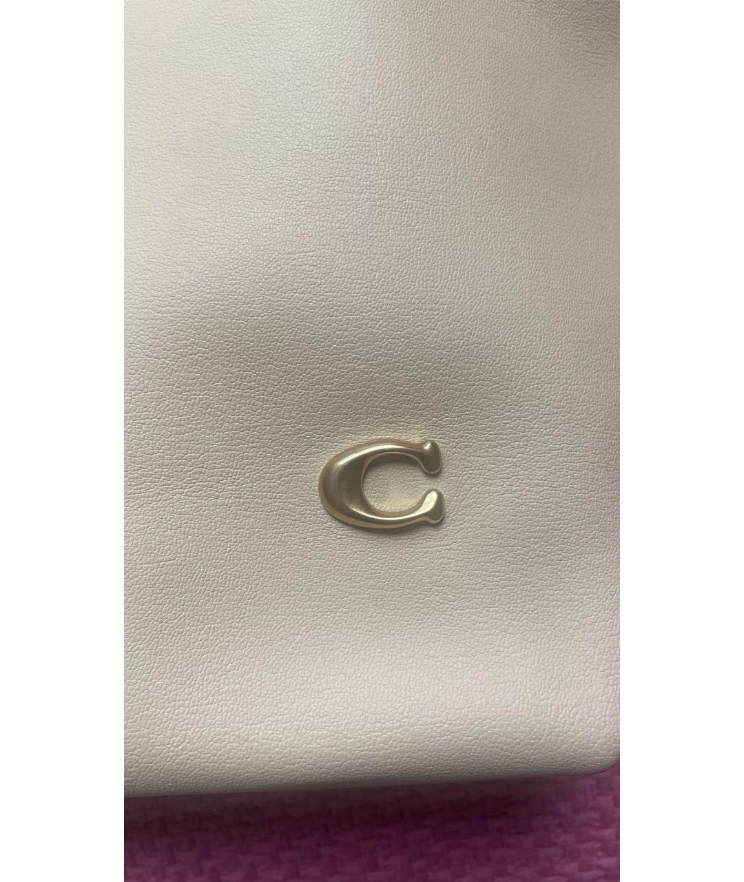 COACH Бежевая кожаная сумка тоут, фото 3