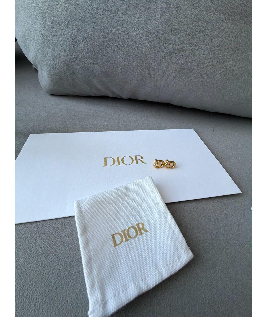 CHRISTIAN DIOR Золотые латунные серьги, фото 6