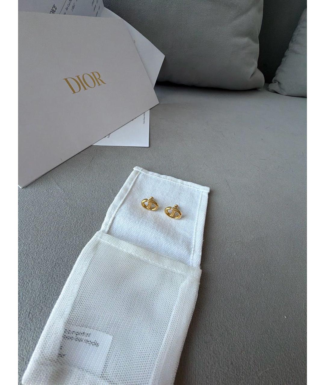 CHRISTIAN DIOR Золотые латунные серьги, фото 2