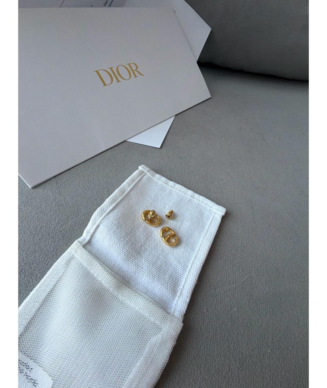CHRISTIAN DIOR Золотые латунные серьги, фото 4
