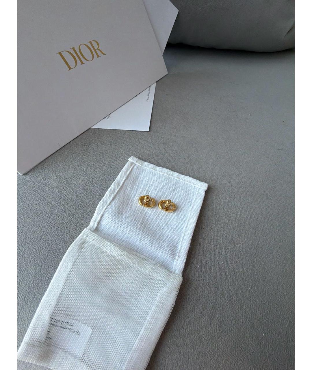 CHRISTIAN DIOR Золотые латунные серьги, фото 3