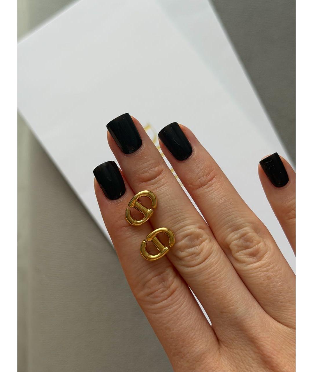 CHRISTIAN DIOR Золотые латунные серьги, фото 7