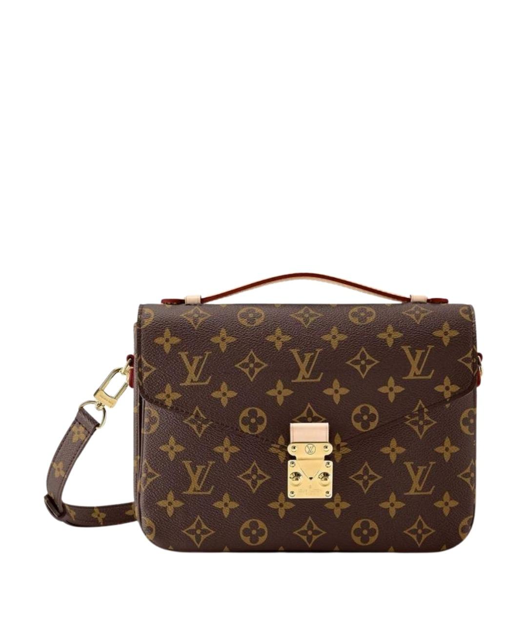 LOUIS VUITTON Коричневая кожаная сумка с короткими ручками, фото 1