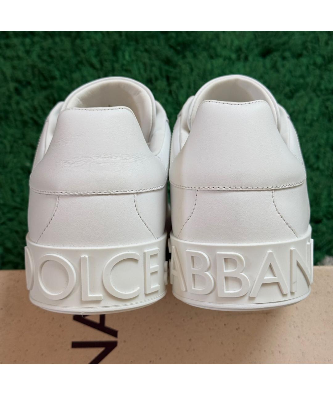 DOLCE&GABBANA Белые кожаные низкие кроссовки / кеды, фото 6