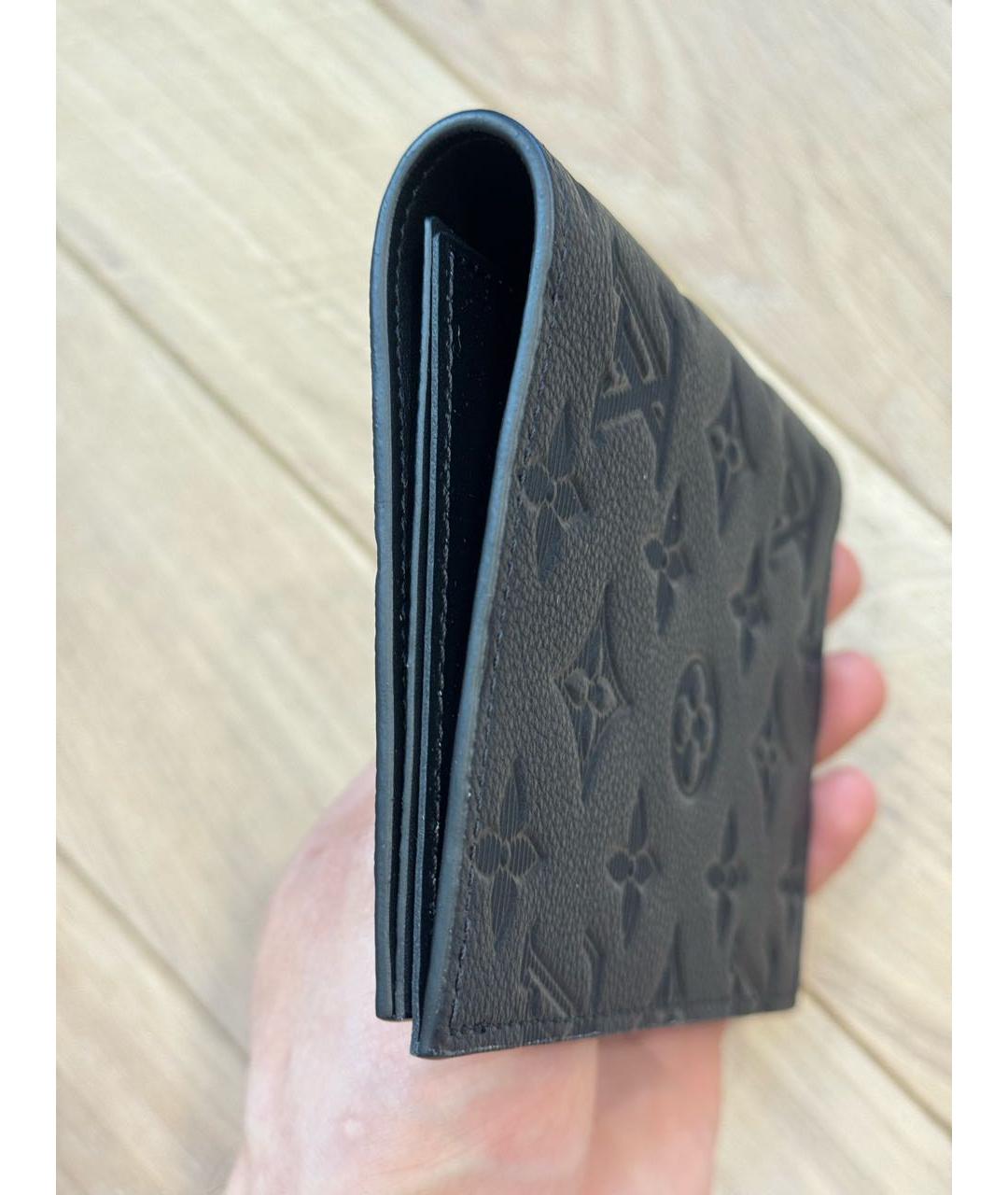 LOUIS VUITTON Черный кожаный кардхолдер, фото 4