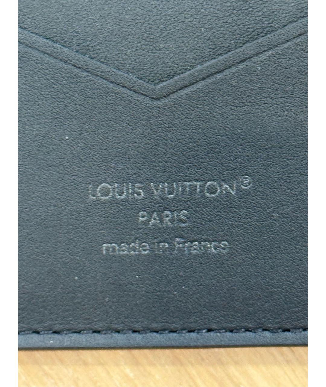 LOUIS VUITTON Черный кожаный кардхолдер, фото 8