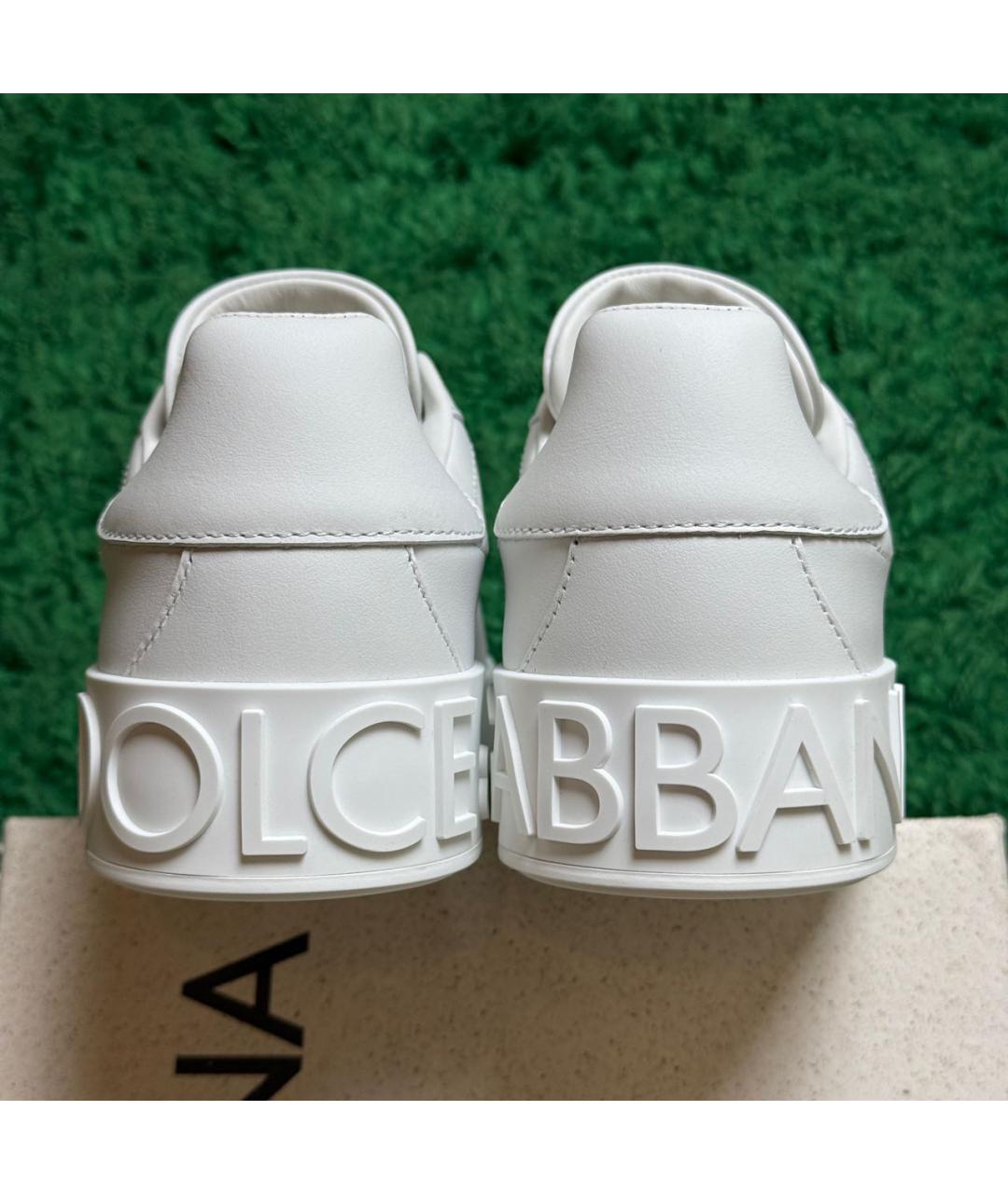 DOLCE&GABBANA Белые кожаные кеды, фото 6
