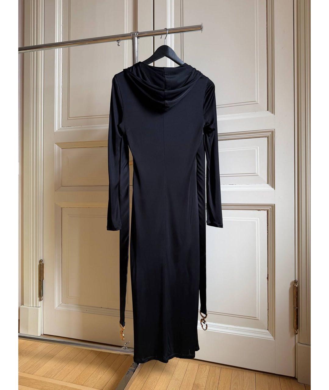 VERSACE Черное полиэстеровое коктейльное платье, фото 2