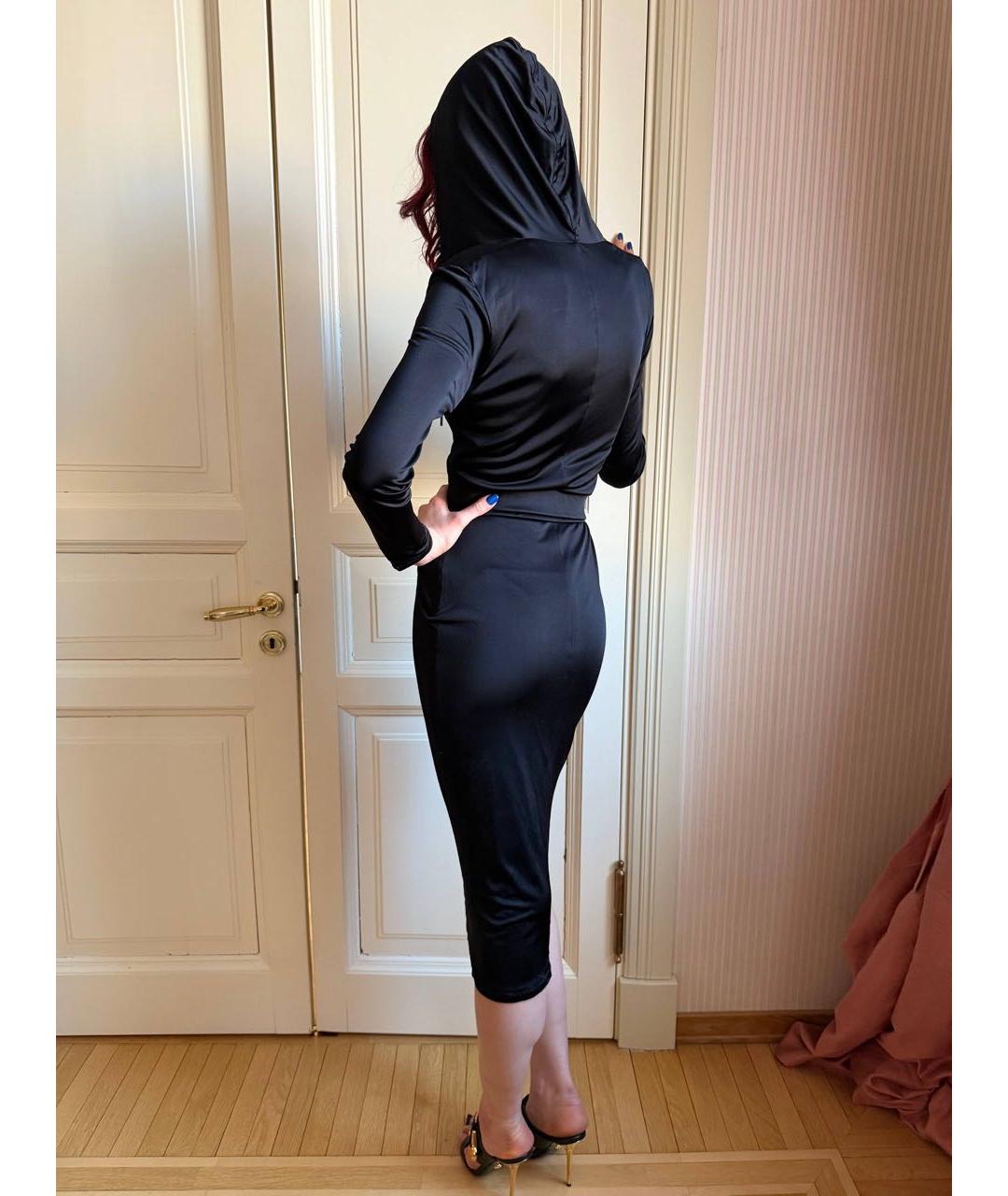 VERSACE Черное полиэстеровое коктейльное платье, фото 6