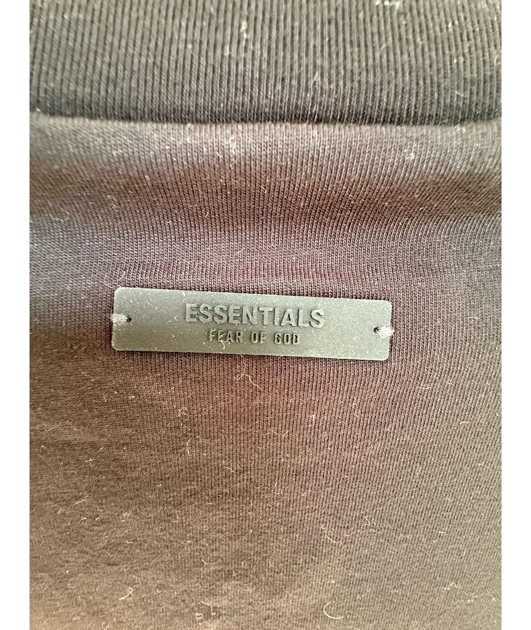 FEAR OF GOD ESSENTIALS Черная хлопковая футболка, фото 3