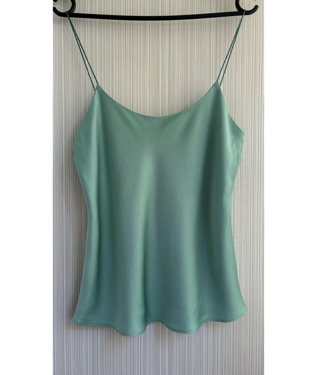 MAX MARA Бирюзовая ацетатная майка, фото 9