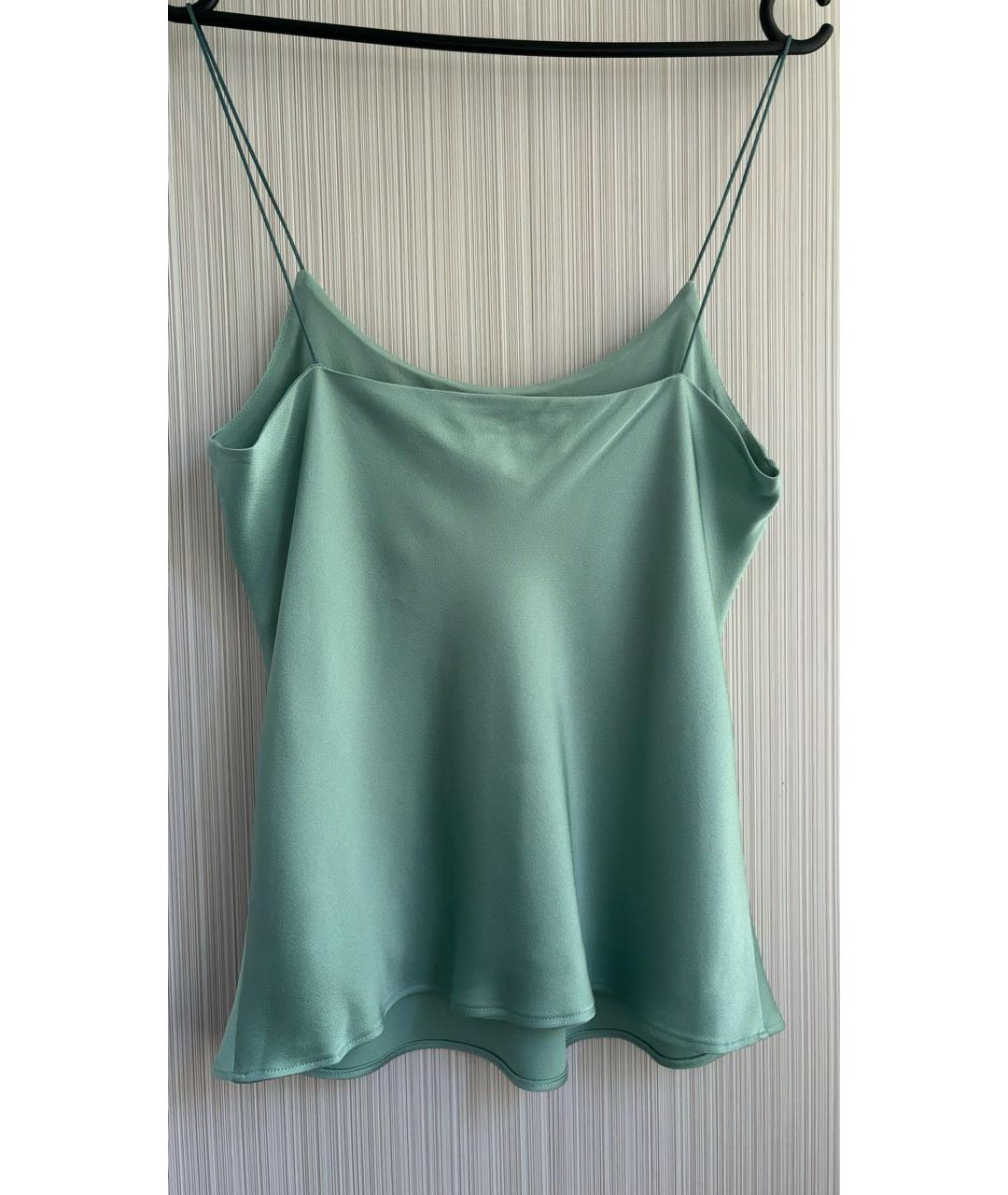 MAX MARA Бирюзовая ацетатная майка, фото 2