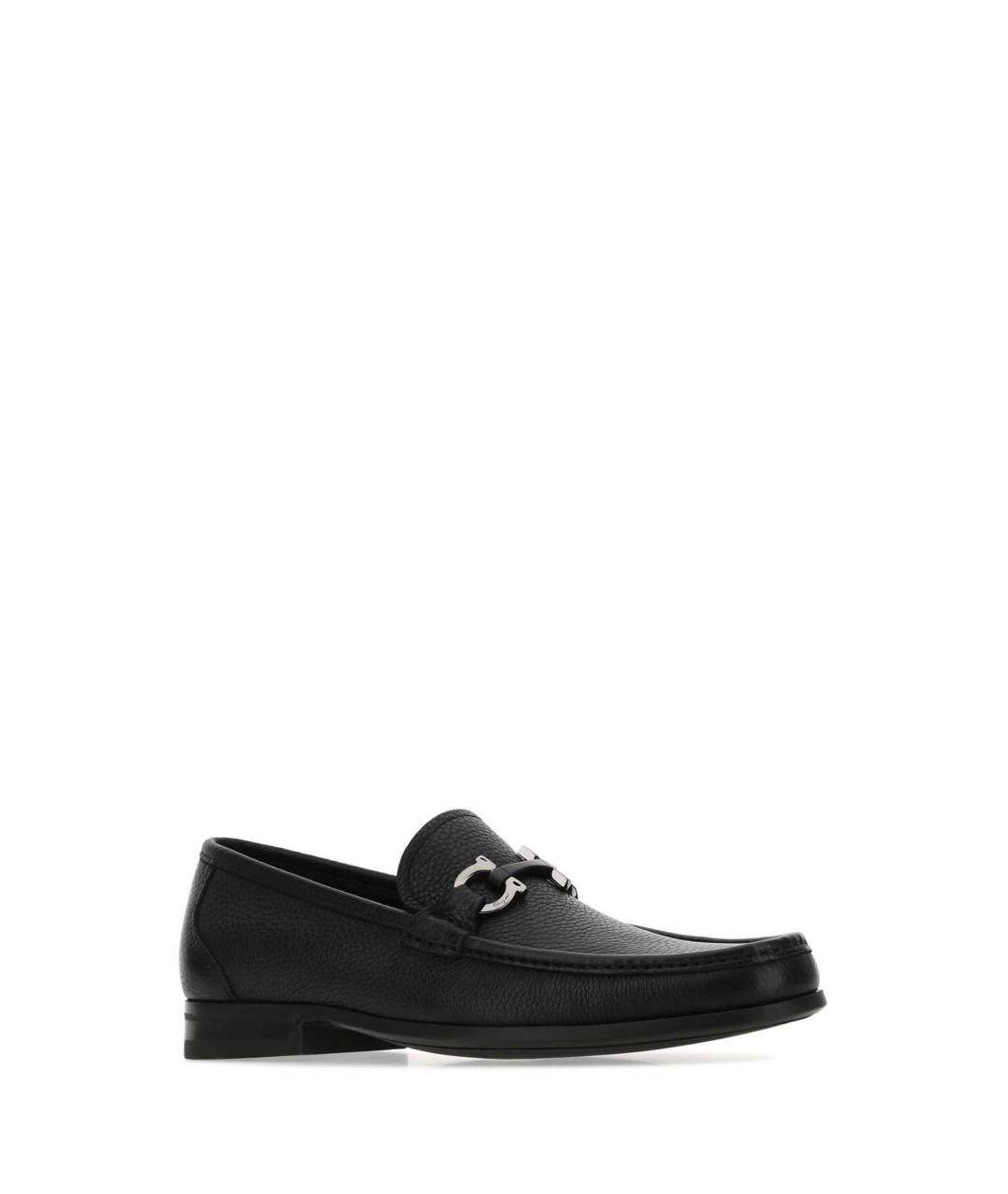 FERRAGAMO Черные кожаные лоферы, фото 2