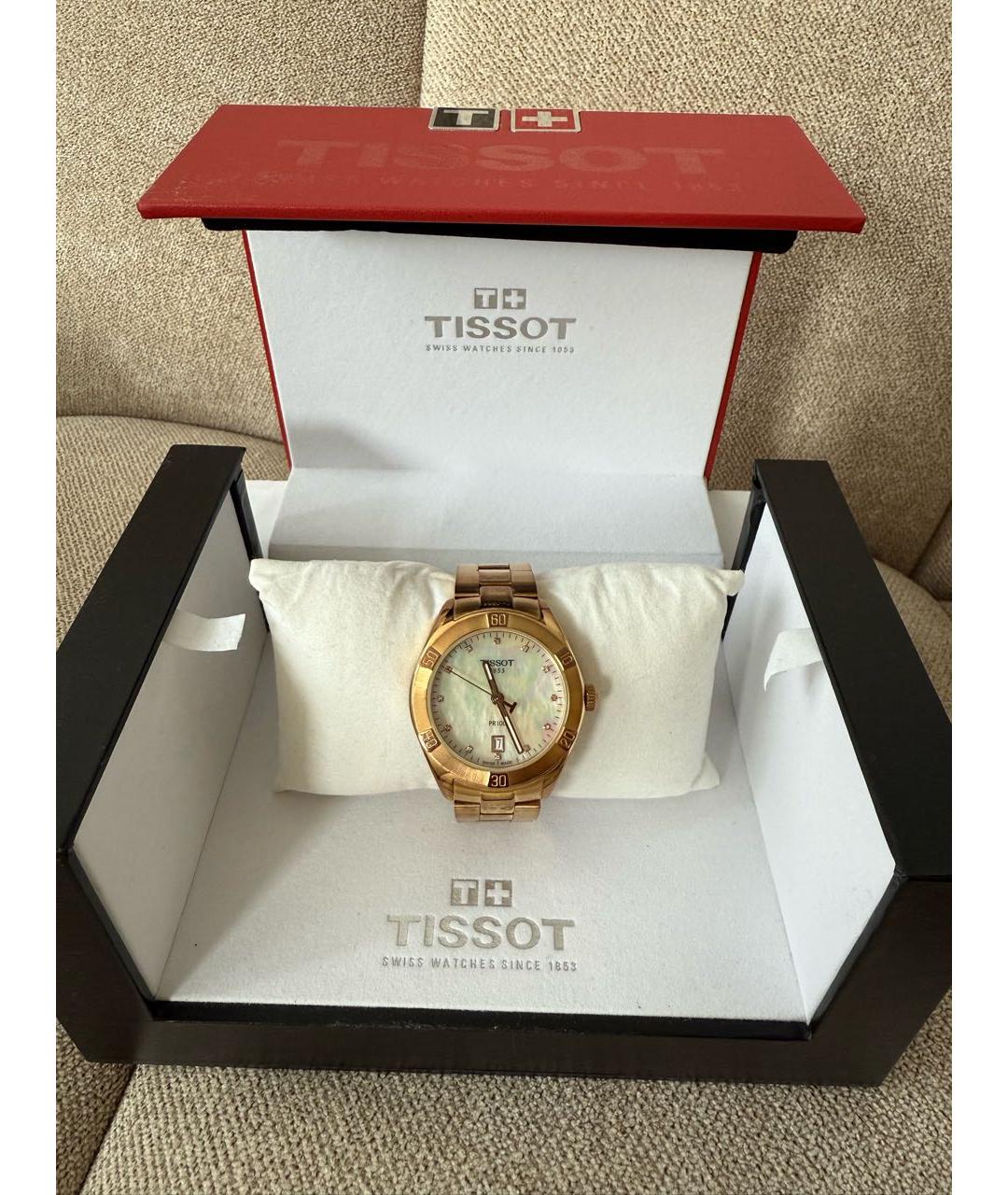 TISSOT Золотые жемчужные часы, фото 4