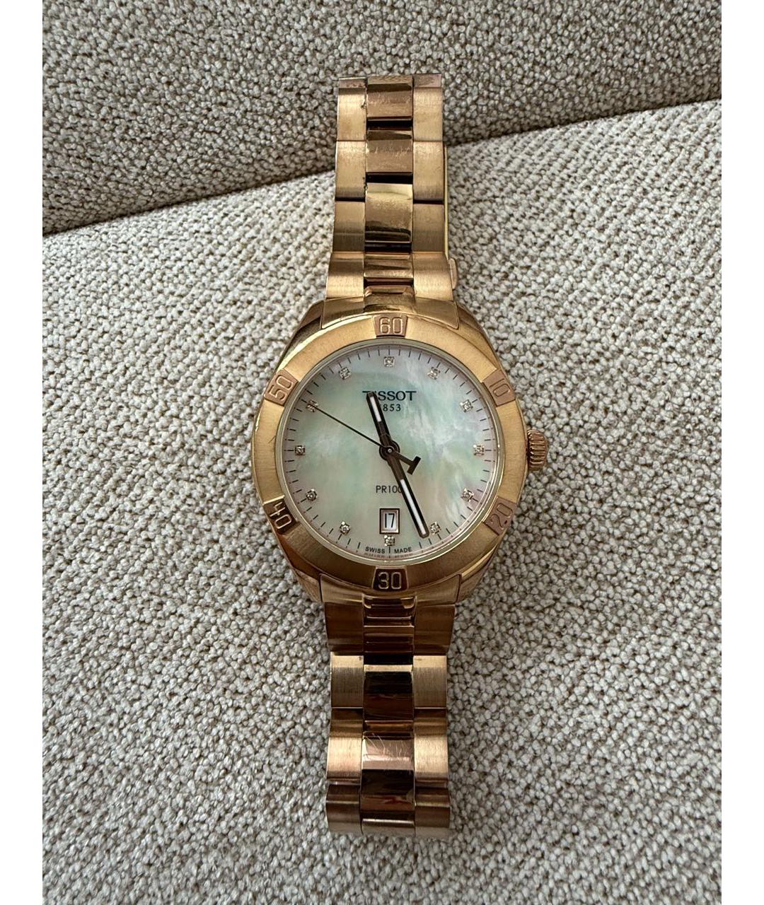 TISSOT Золотые жемчужные часы, фото 8