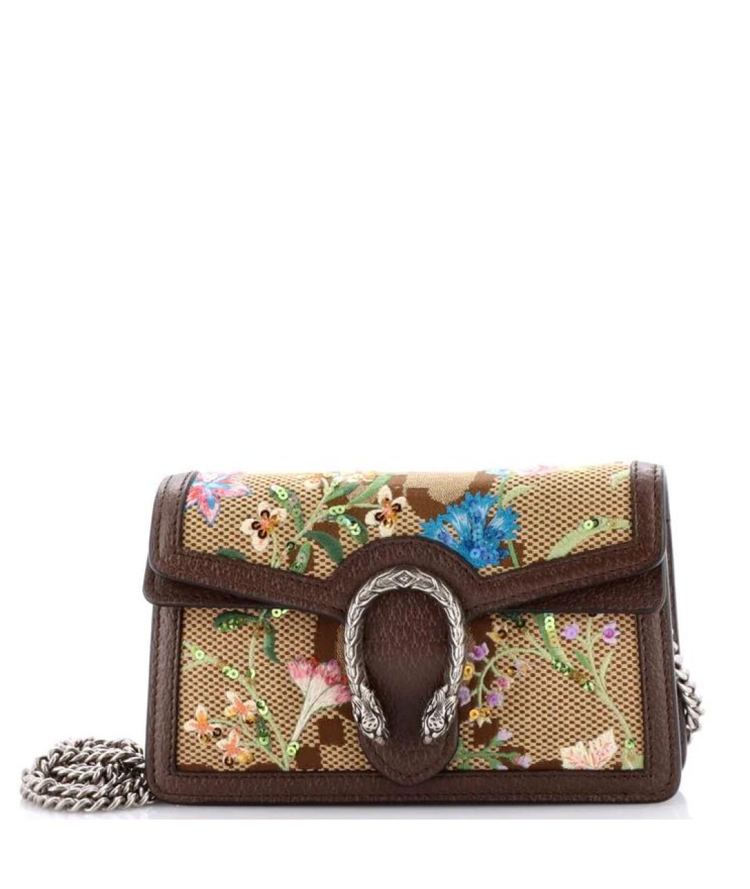 GUCCI Коричневая кожаная сумка через плечо, фото 9