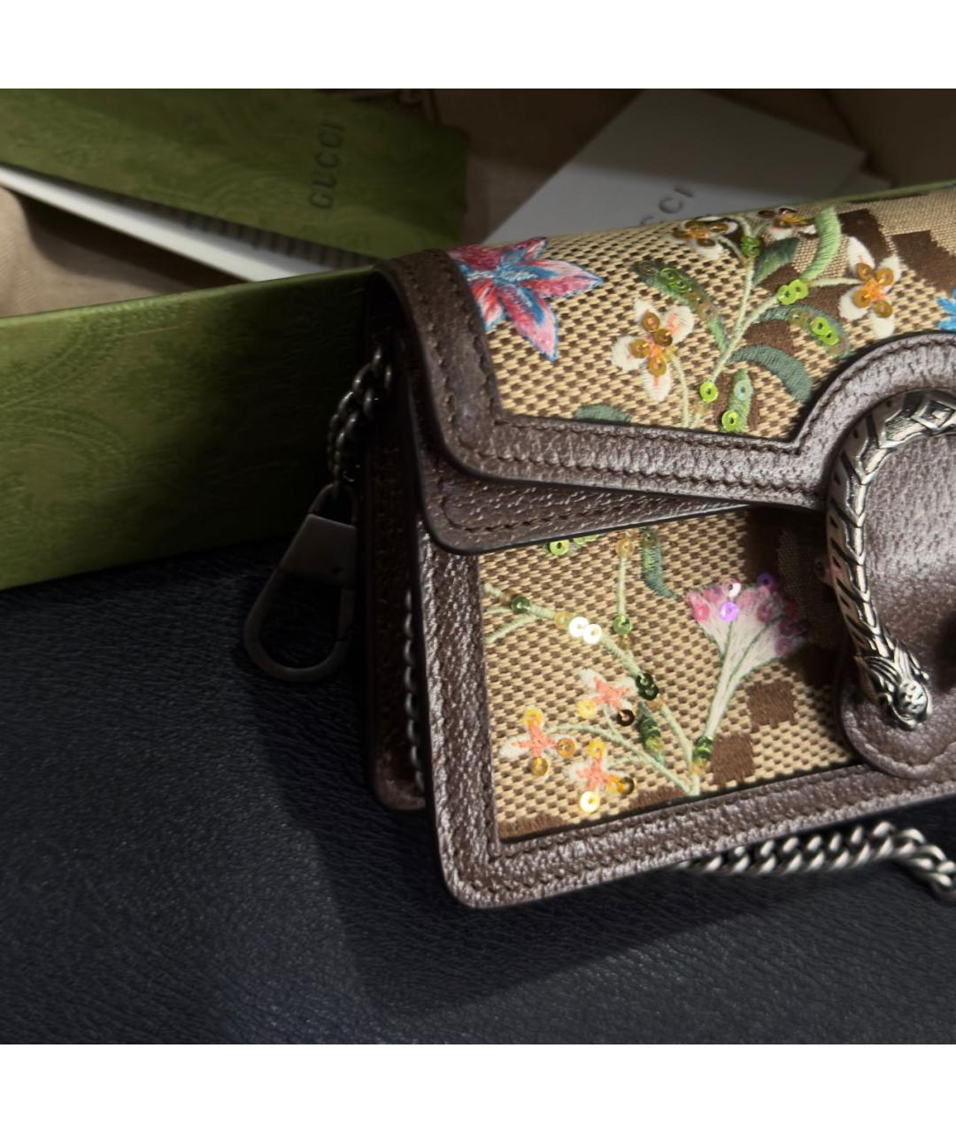 GUCCI Коричневая кожаная сумка через плечо, фото 3