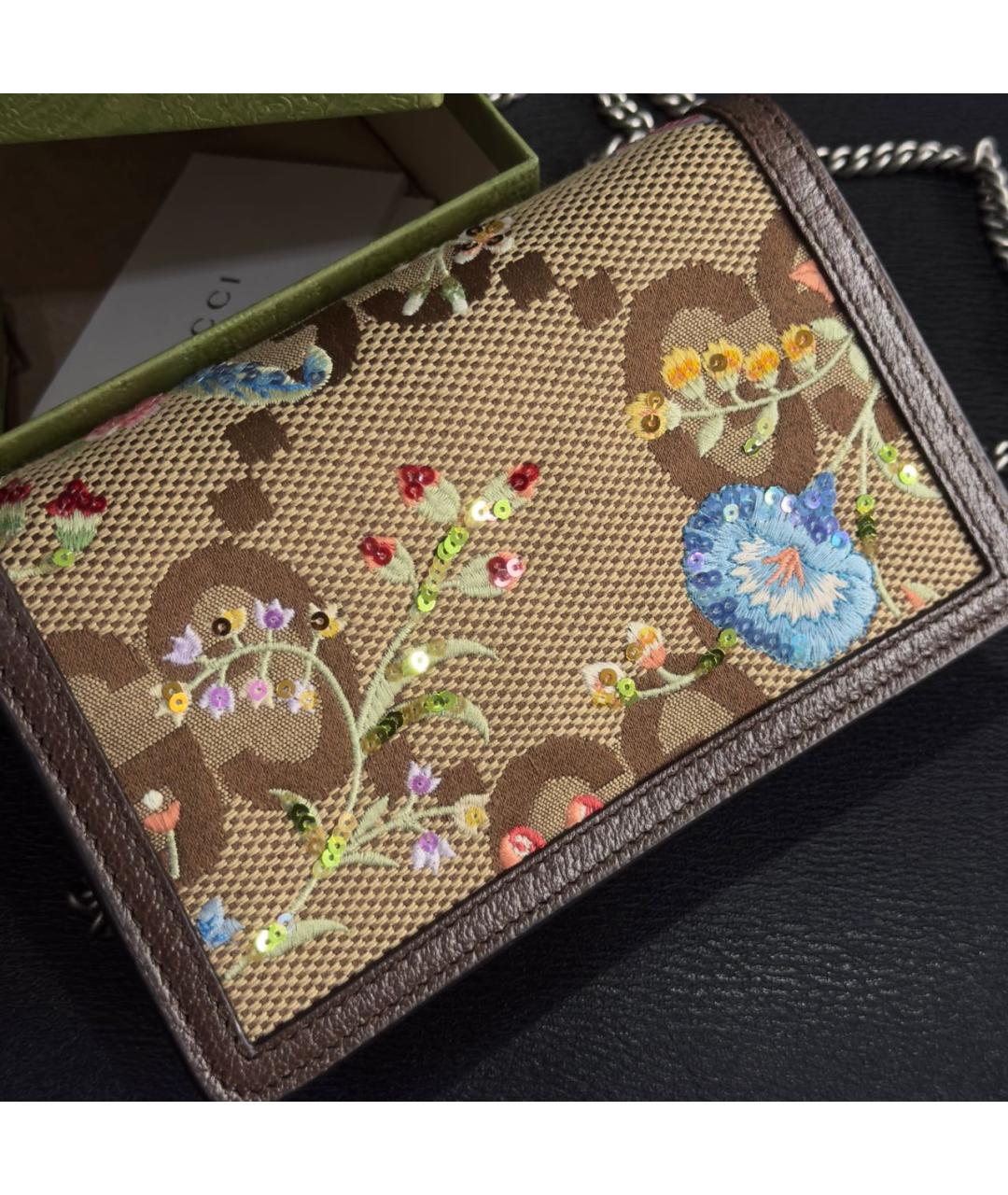 GUCCI Коричневая кожаная сумка через плечо, фото 6